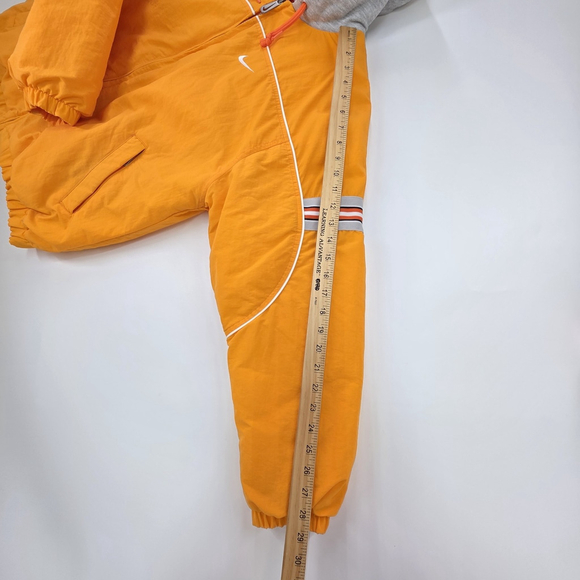 Vintage Techno Moto Nike Hooded Jacket Men’s Medium Orange Puffer Track Zip Y2K - Picture 11 of 12